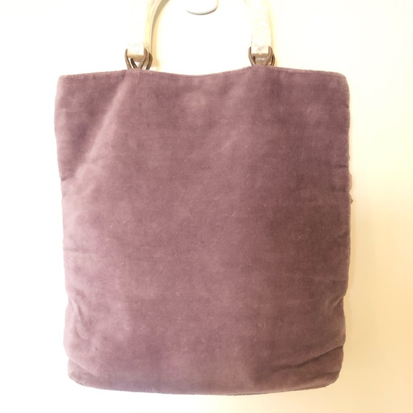 Velvet Handbag with Acrylic Handles, Lace, Sequins - Picture 3 of 5